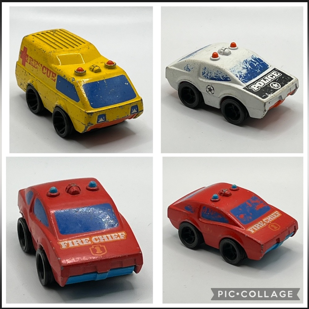 1979 Mattel Rescue and Police Toy Car Set of 4